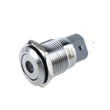 ABS16S-P1-D 19mm flat Metal Push button switch with Dot LED